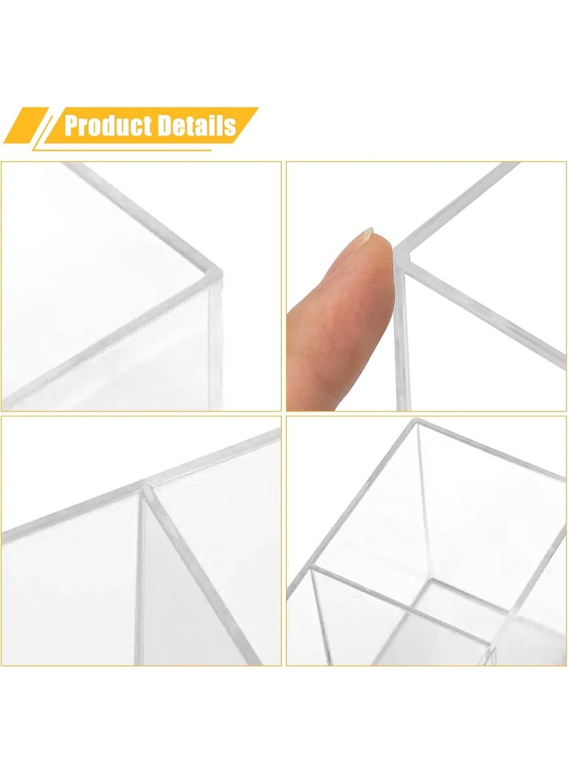 Cosmetic organizer , Pen Holder,Desk Organiser,Makeup Brush Holder , 3 Slot Acrylic Storage, Large Makeup Brush Holder Organizer for Bathroom, Vanity, Dressing Table, Office desk - Image 3